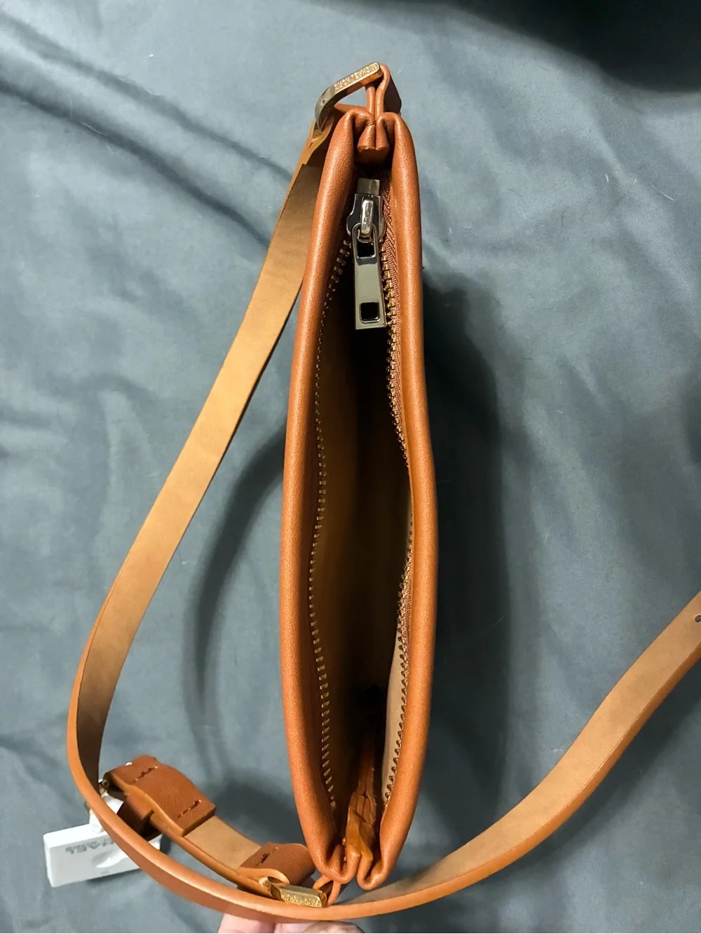 Michael Kors Brown Monogram Crossbody with Tan Strap